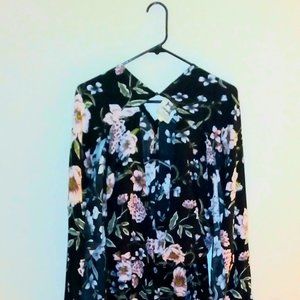 Jaase Black Floral Long Sleeve Dress